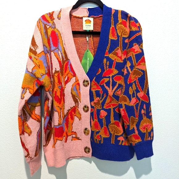 FARM Rio Sweaters - FARM Rio Mixed Mushrooms Cardigan